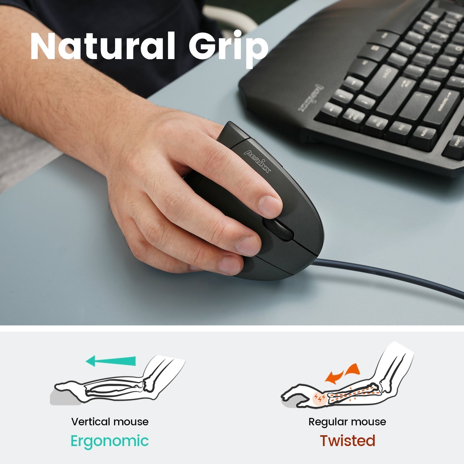 perixx-periduo-413-wired-usb-ergonomic-compact-split-keyboard-and-vertical-mouse image 4