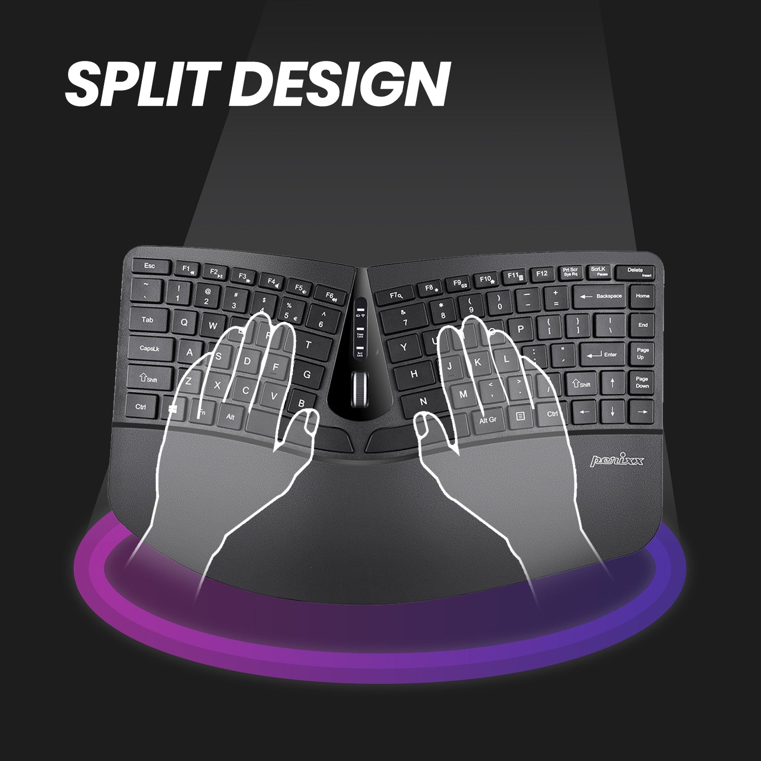 perixx-periduo-606a-wireless-ergonomic-keyboard-numpad-and-vertical-mouse-combo- image 2