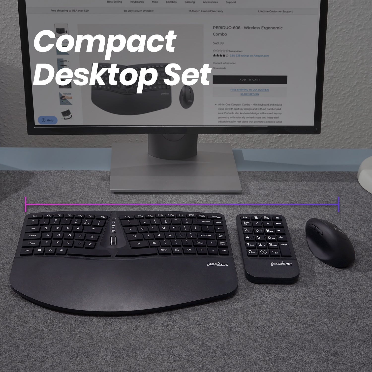 perixx-periduo-606a-wireless-ergonomic-keyboard-numpad-and-vertical-mouse-combo- image 7