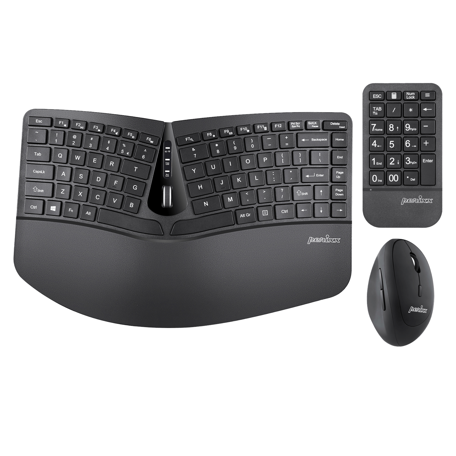 perixx-periduo-606a-wireless-ergonomic-keyboard-numpad-and-vertical-mouse-combo- image 1