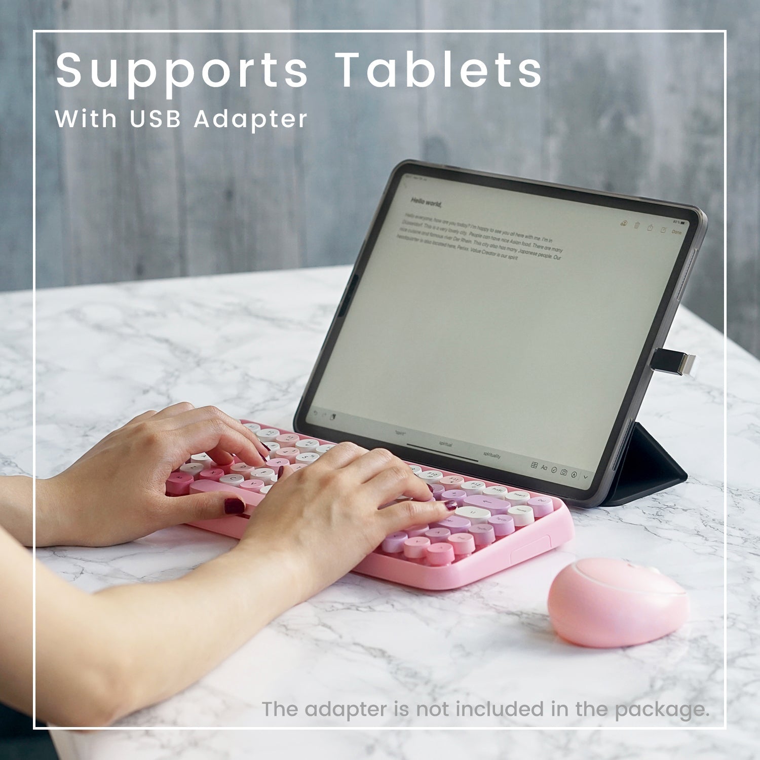 perixx-periduo-713-wireless-vintage-pink-mini-keyboard-and-mouse-combo image 3