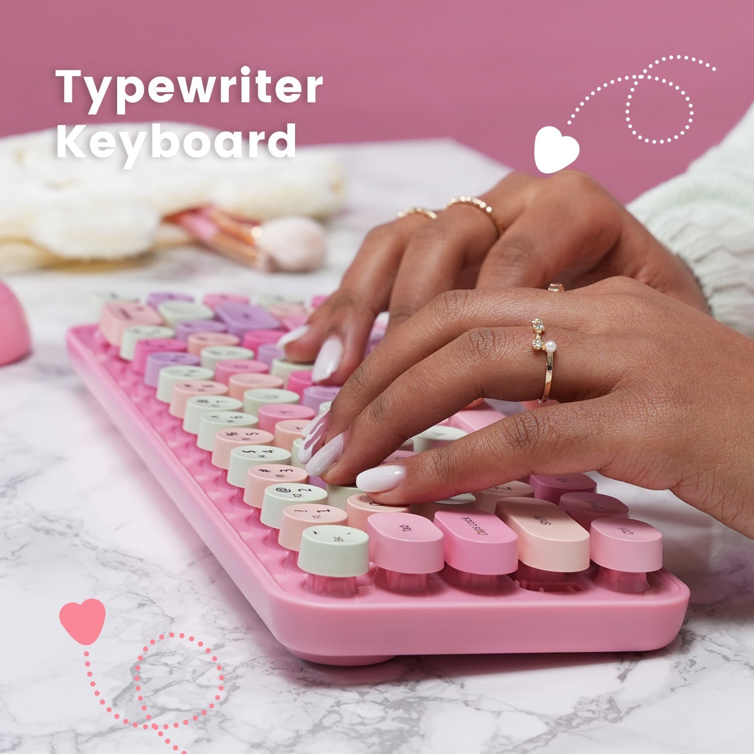 perixx-periduo-802-bluetooth-mini-keyboard-and-mouse-combo-with-retro-round-key- image 6