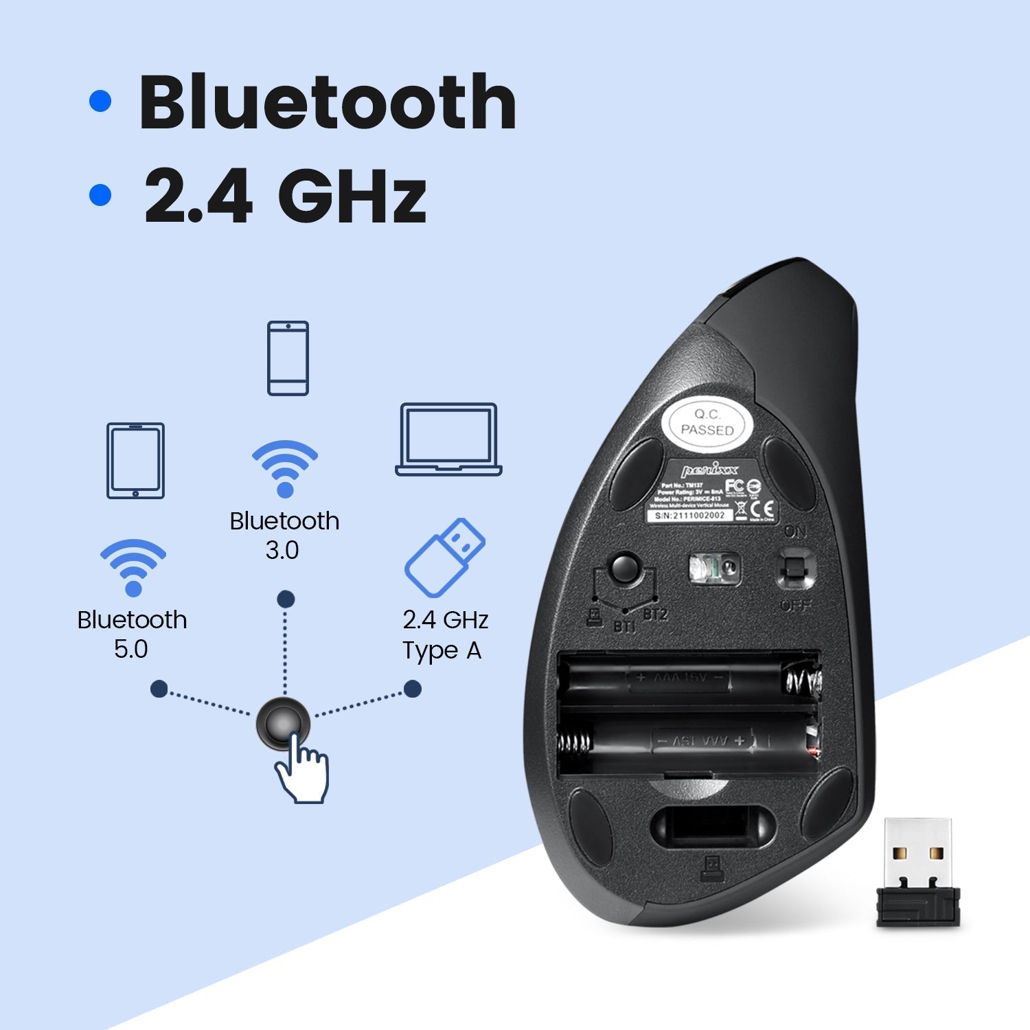 perixx-perimice-813-wireless-ergonomic-vertical-mouse-with-bluetooth-and-2-4ghz- image 6