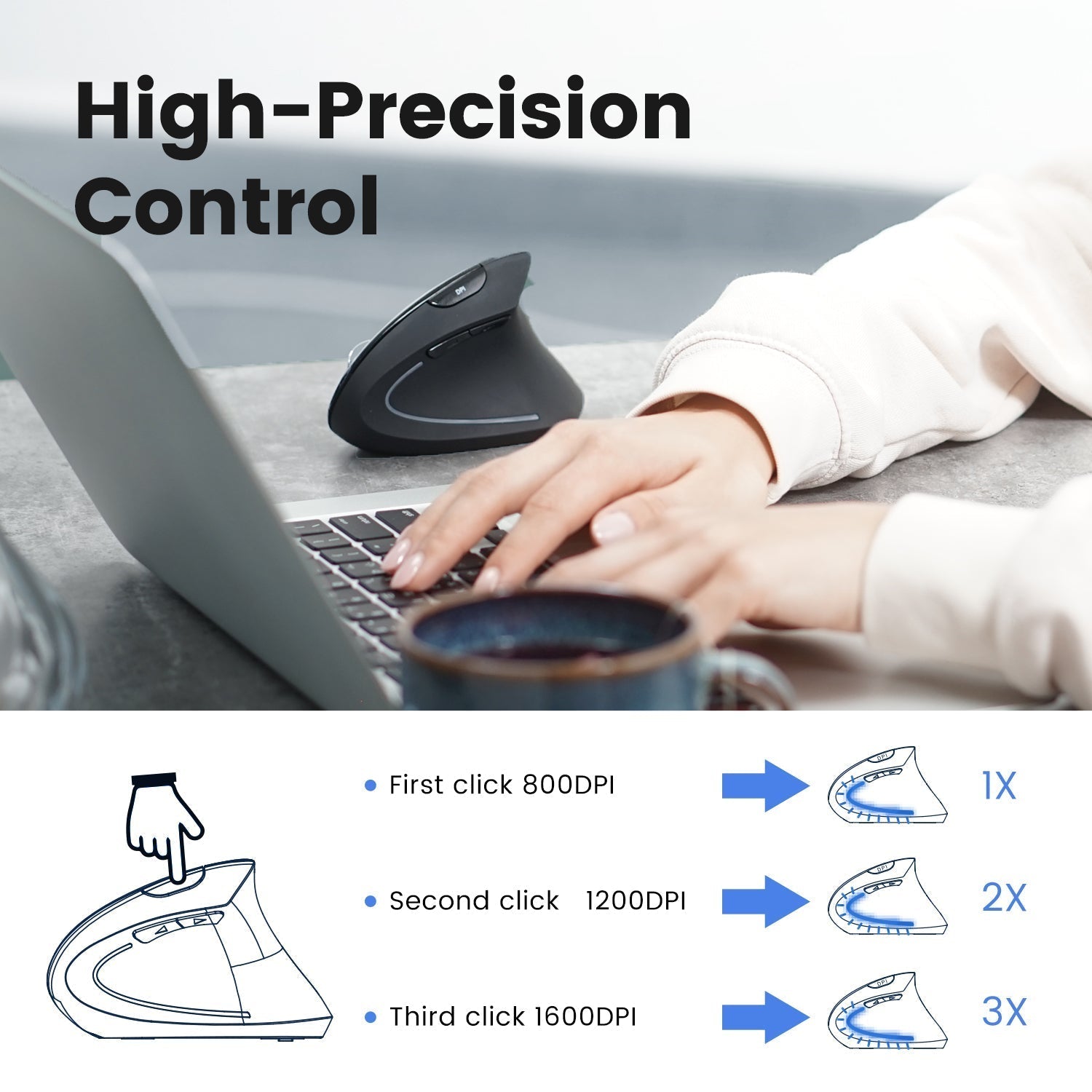 perixx-perimice-813-wireless-ergonomic-vertical-mouse-with-bluetooth-and-2-4ghz- image 5