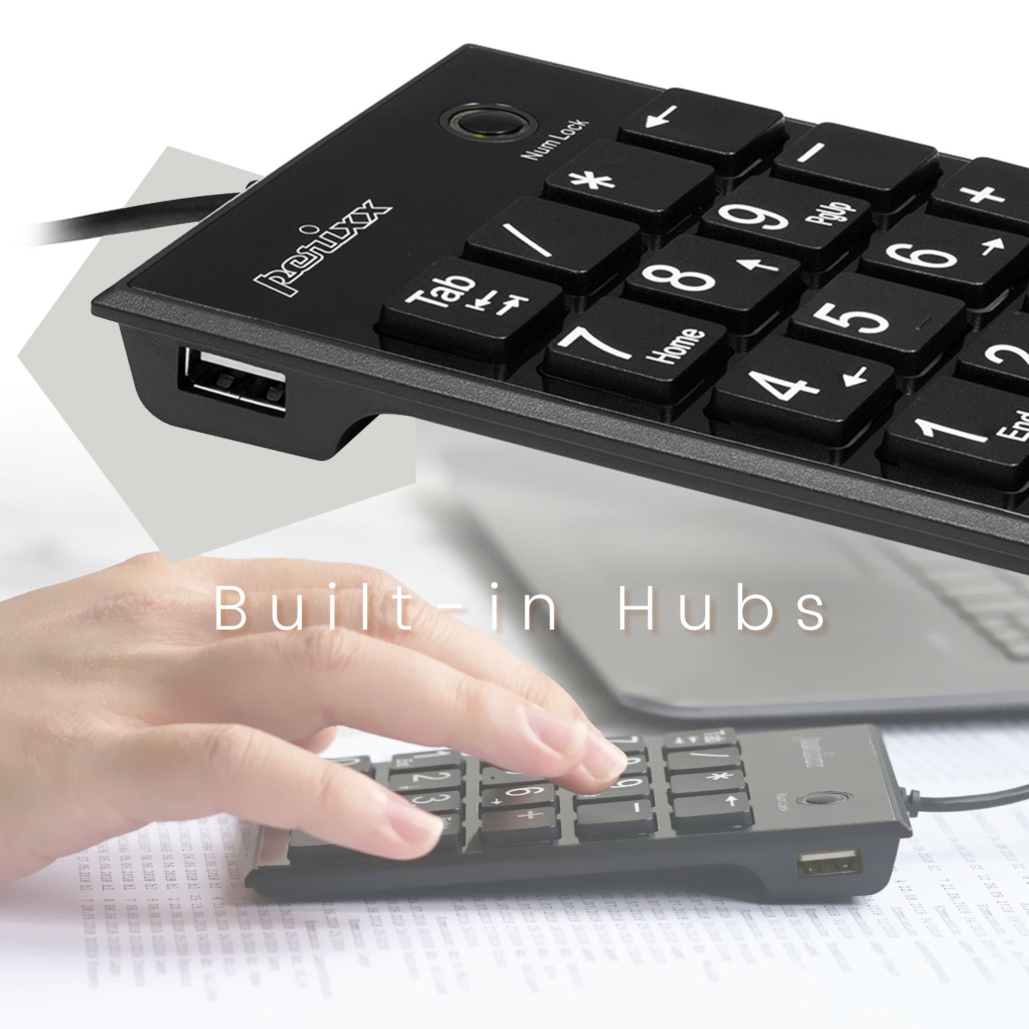 perixx-peripad-202-wired-numeric-keypad-with-scissor-keys-and-built-in-usb-hub image 4