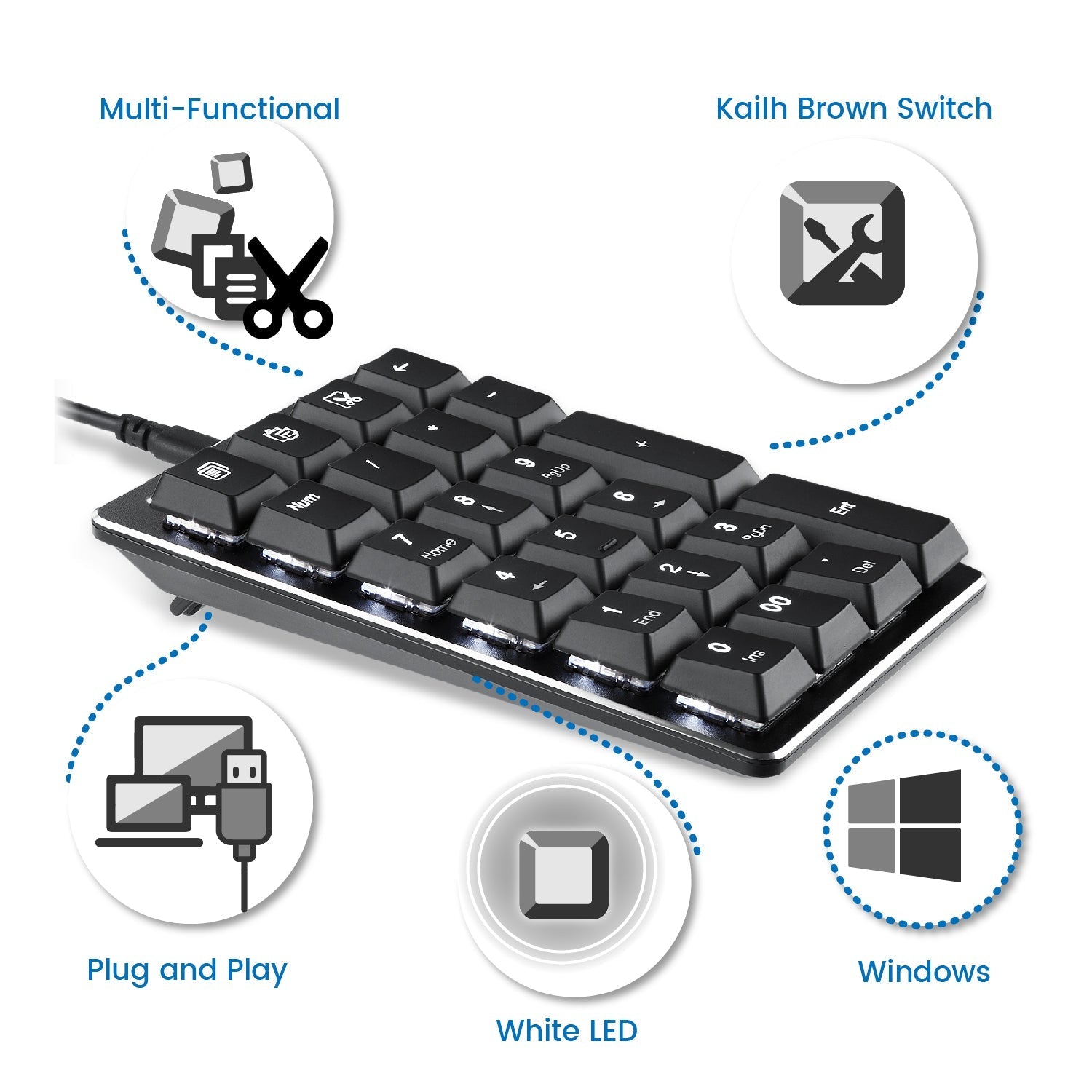 perixx-peripad-303-wired-backlit-mechanical-numeric-keypad-with-4-hotkeys image 2