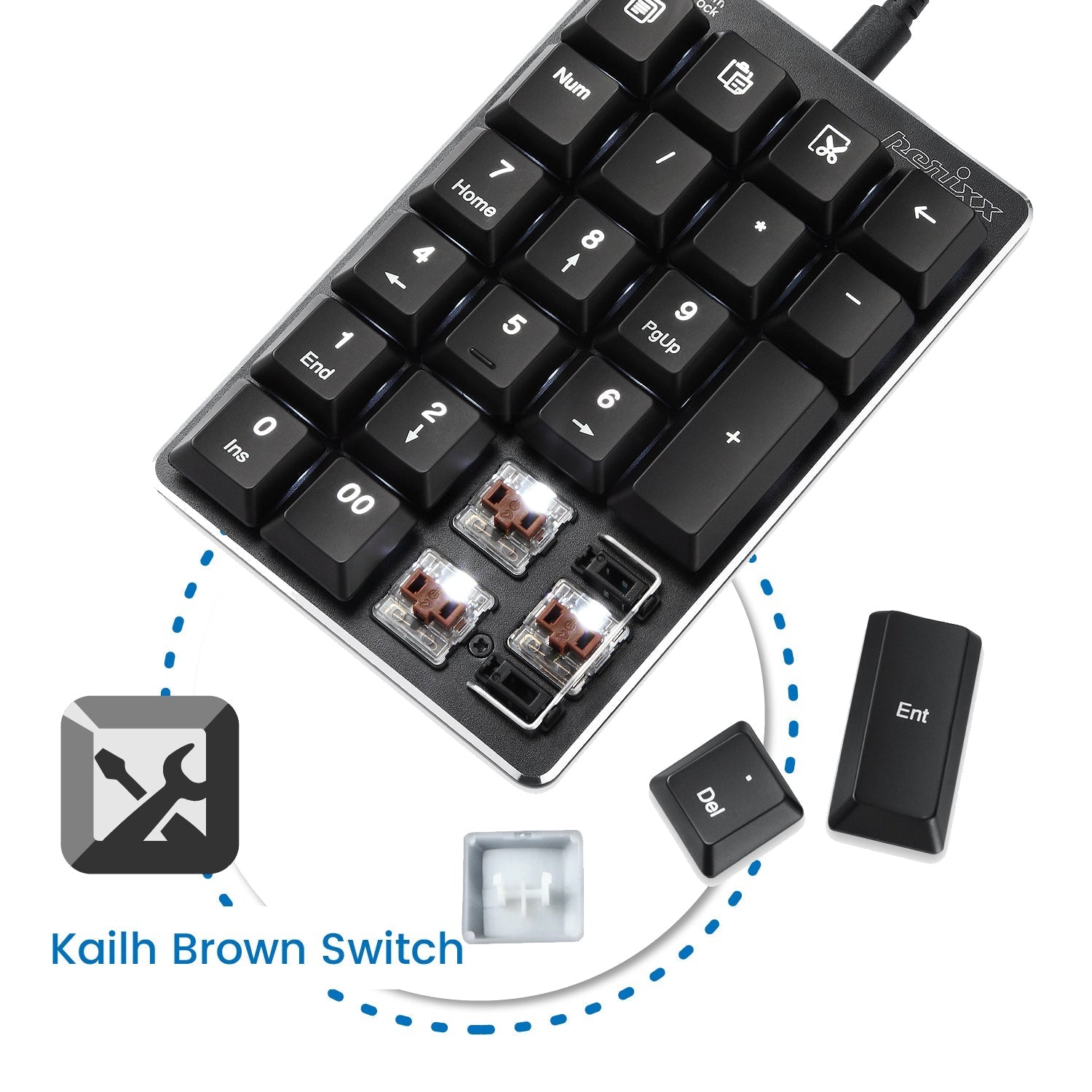 perixx-peripad-303-wired-backlit-mechanical-numeric-keypad-with-4-hotkeys image 6