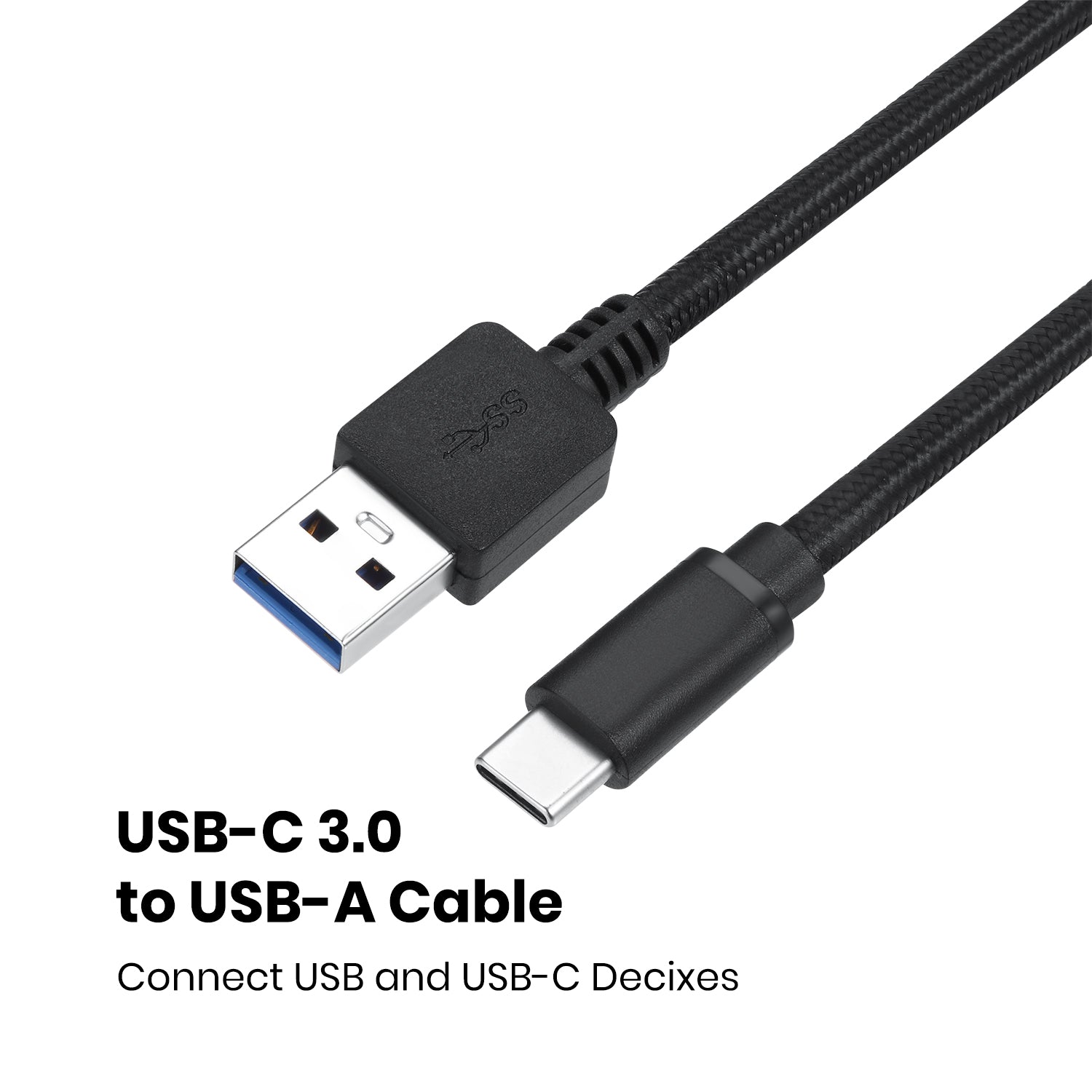 perixx-peripro-407-usb-c-to-usb-a-braided-cable-adapter-usb-3-0-high-speed-data- image 2