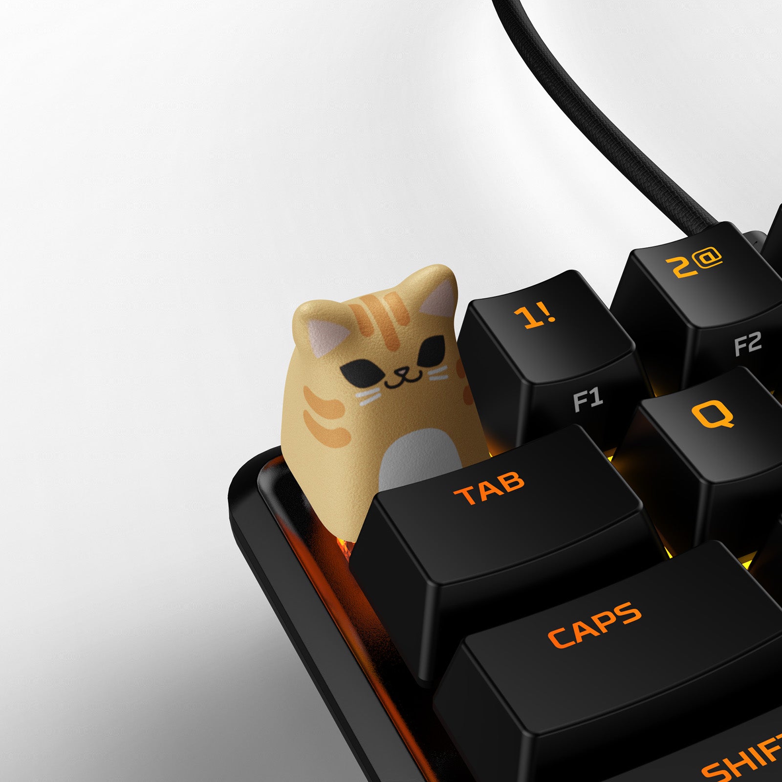 hyperx-hx3d-cat-keycap-3d-printed-artisan-keycap-for-mechanical-keyboards image 1