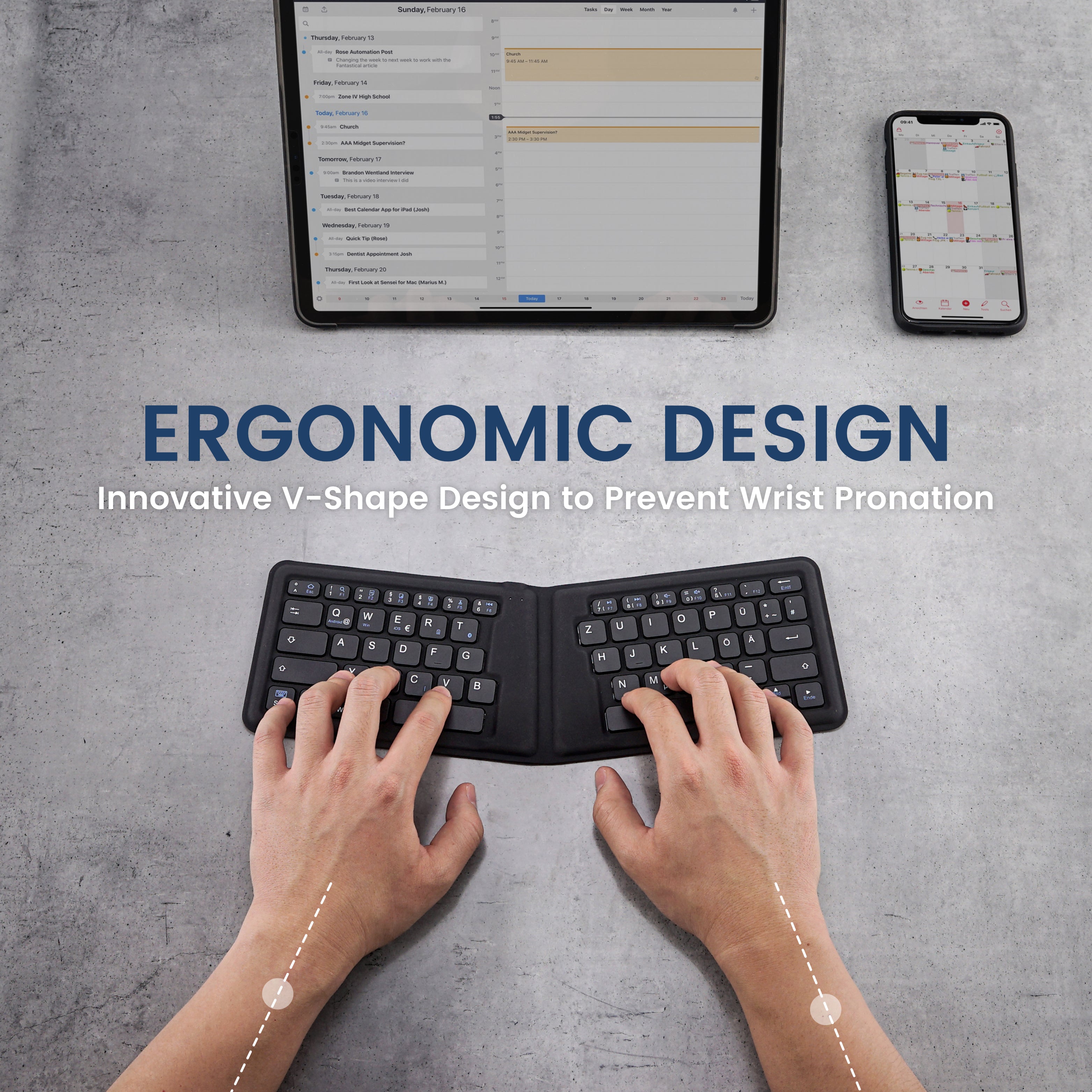 perixx-periboard-805e-portable-folding-bluetooth-ergonomic-keyboard image 2