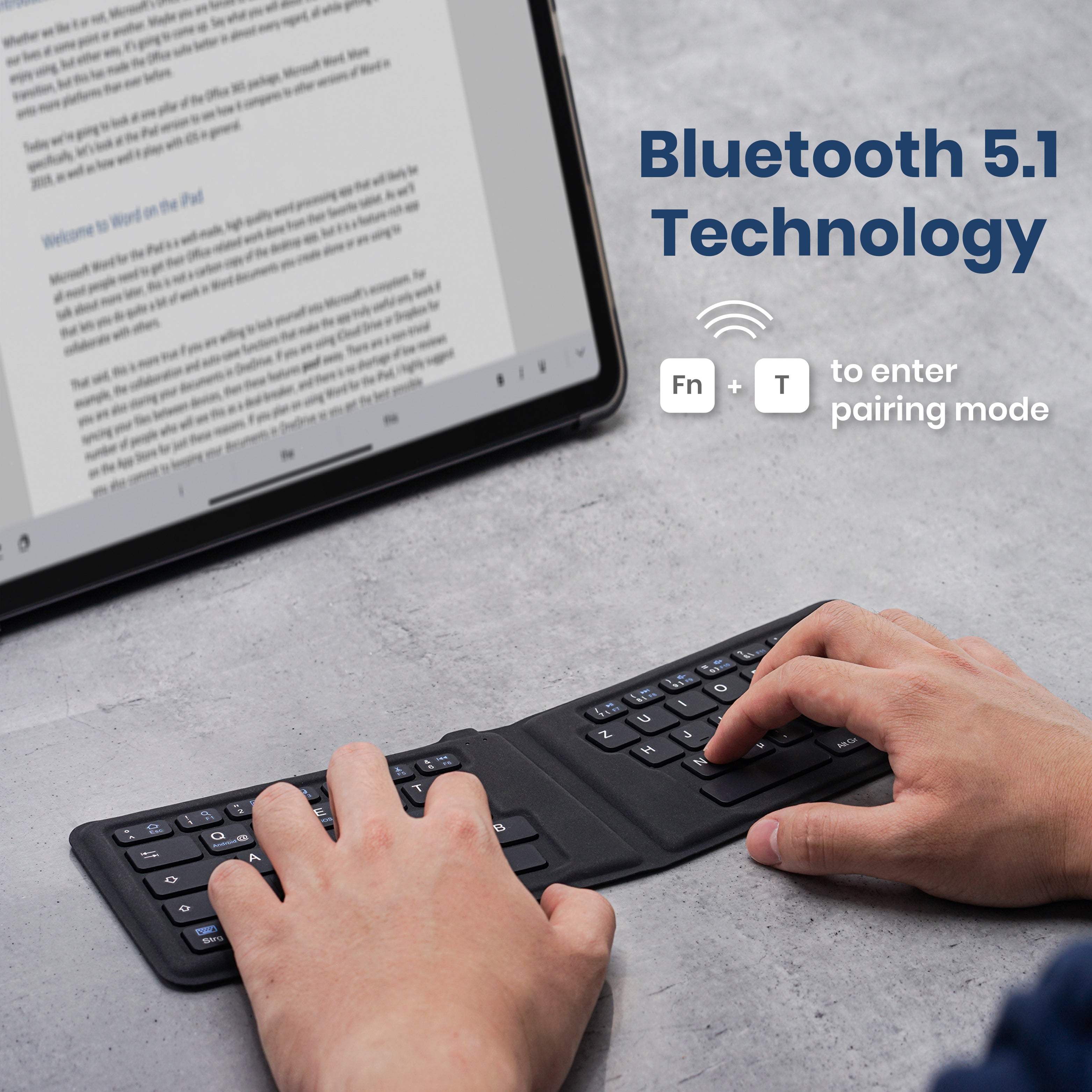 perixx-periboard-805e-portable-folding-bluetooth-ergonomic-keyboard image 4