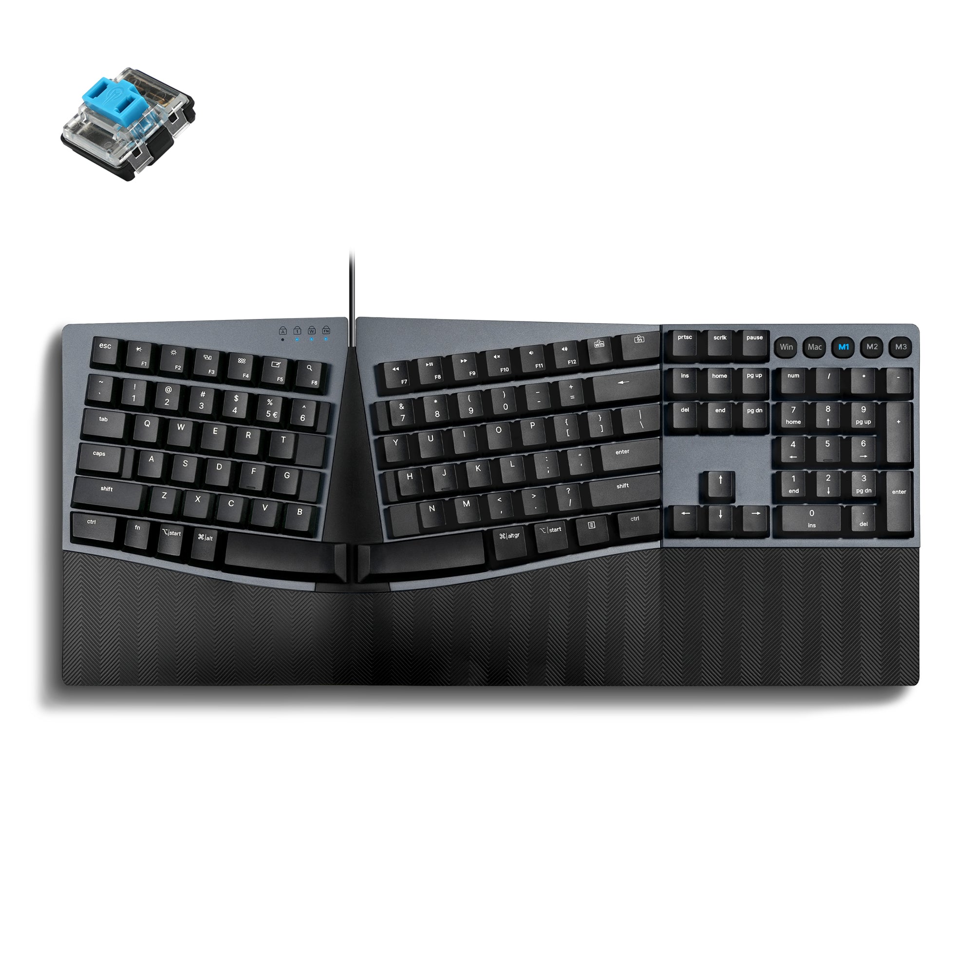 perixx-periboard-535ii-wired-ergo-mechanical-keyboard-with-split-key-ergonomic-d image 1
