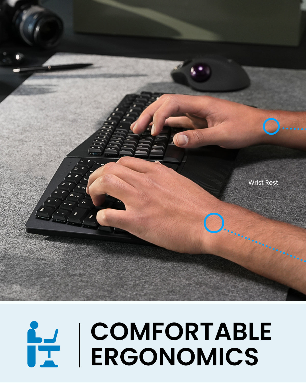 perixx-periboard-735-bluetooth-ergo-low-profile-mechanical-full-size-us-tactile- image 6