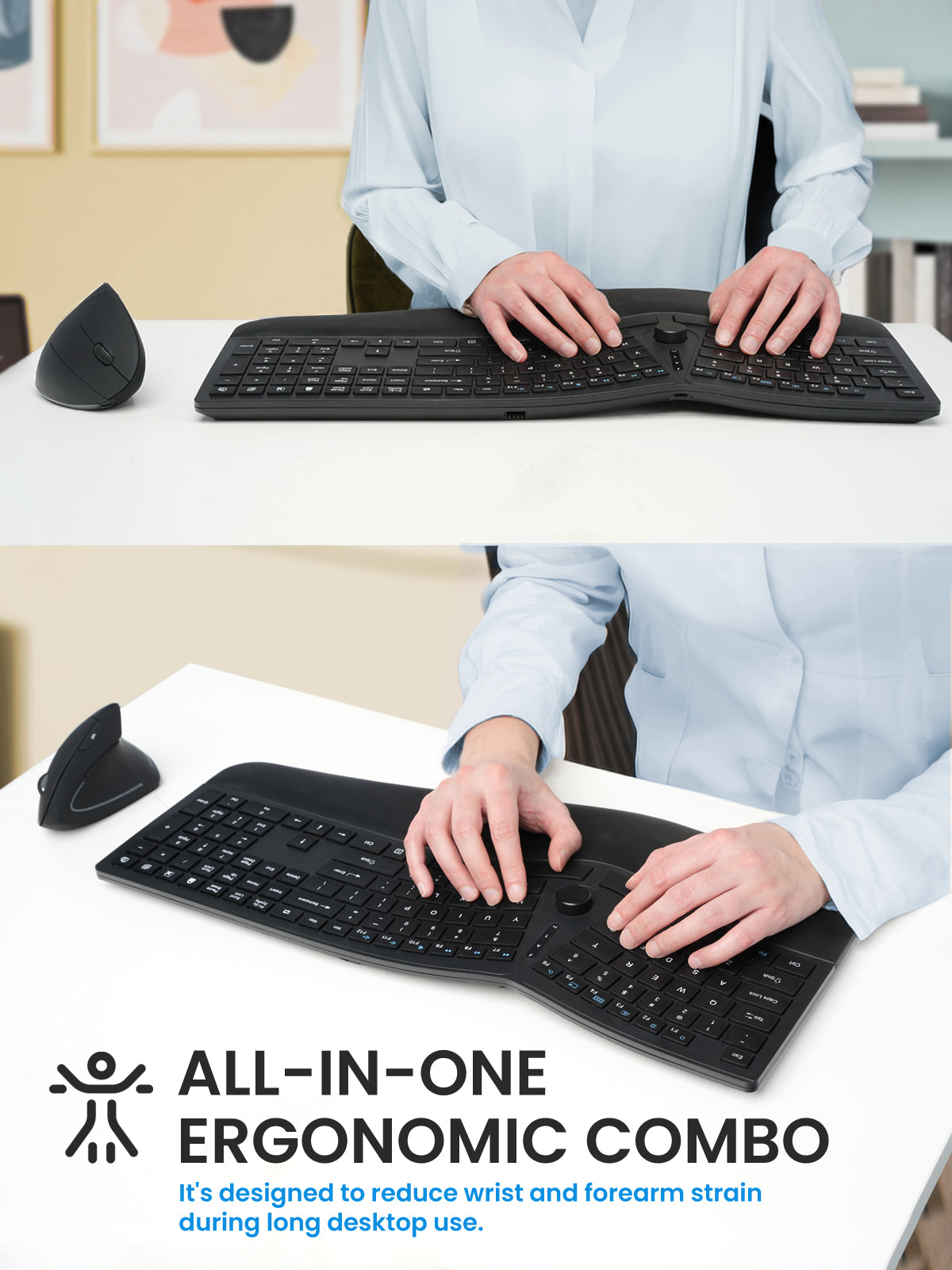 perixx-periduo-614-wireless-quiet-ergonomic-keyboard-and-vertical-mouse-combo-wi image 2