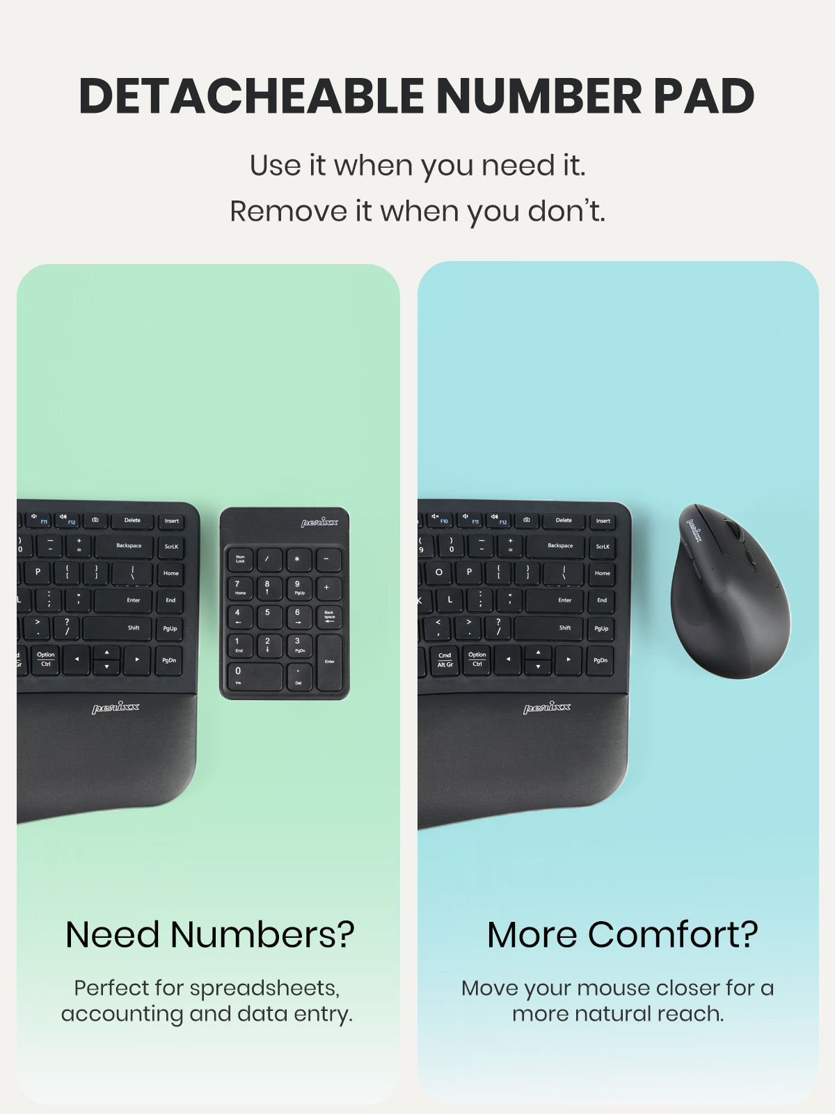 perixx-periduo-606iia-3-in-1-wireless-compact-ergonomic-keyboard-with-vertical-m image 5