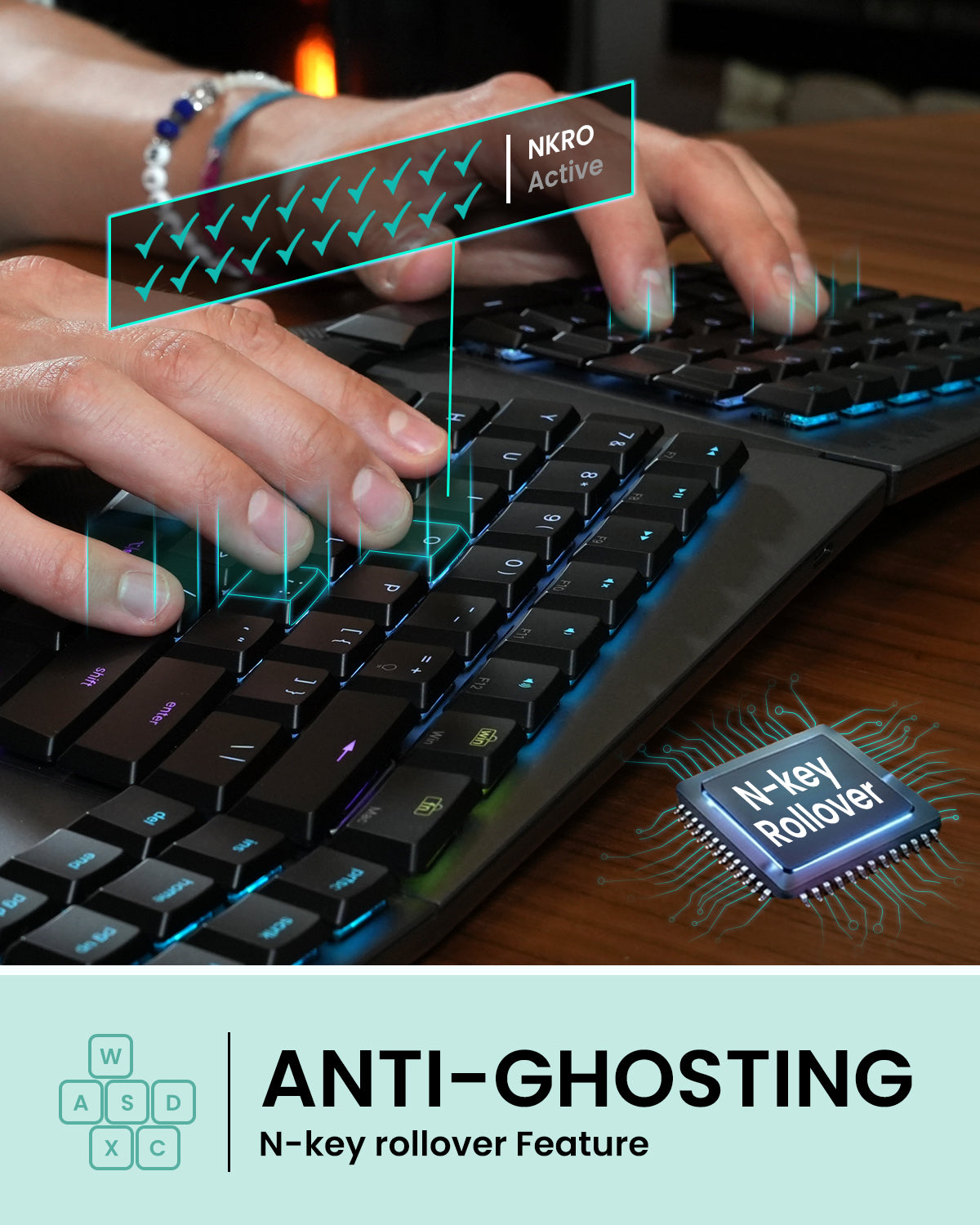 perixx-periboard-835-ii-wireless-ergonomic-mechanical-keyboard-with-rgb-backlit- image 4